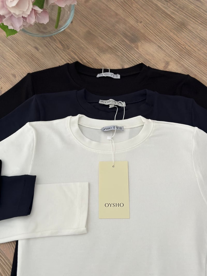 Orijinal Marka Bisiklet Yaka Basic Bluz - Beyaz