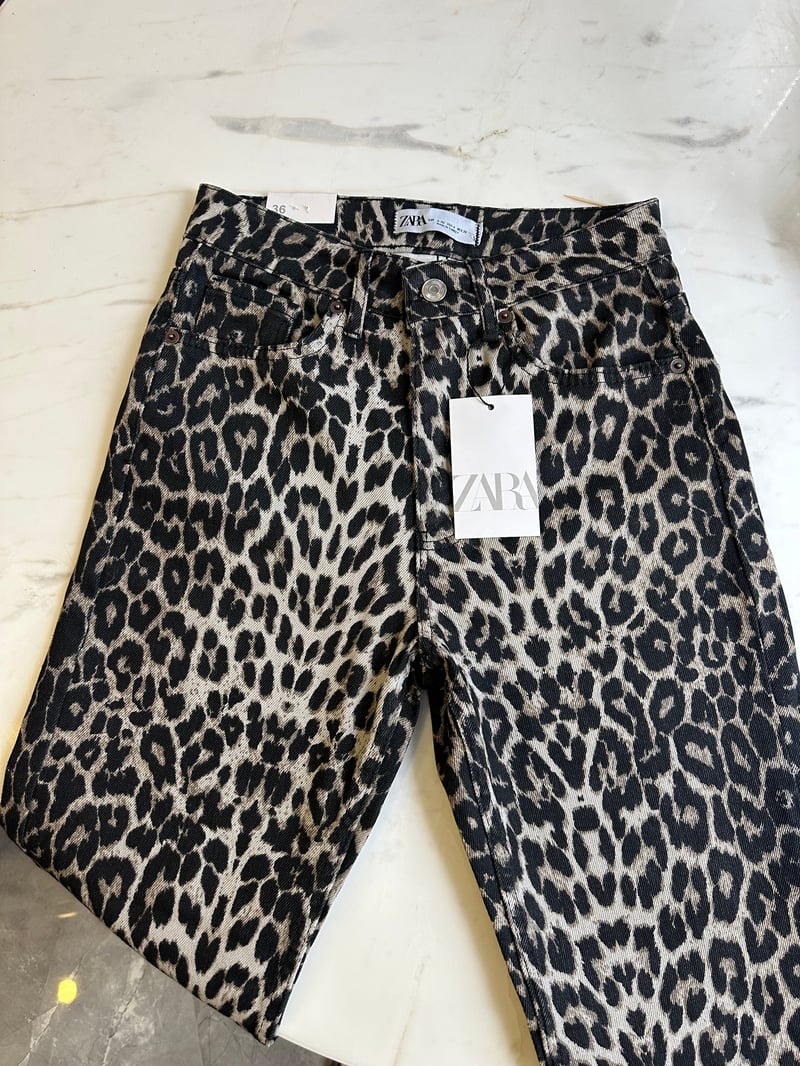 Orijinal Marka Kesik Paça Leopar Jean 