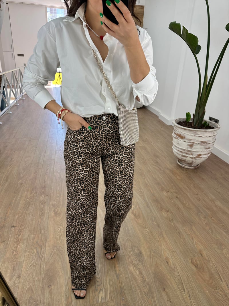 Orijinal Marka Mini Leopar Desen Jean
