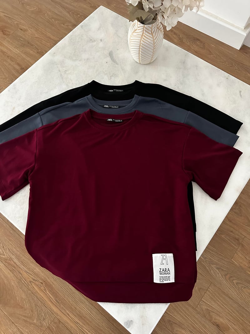 Orijinal Marka Modal Oversize Tshirt - Bordo