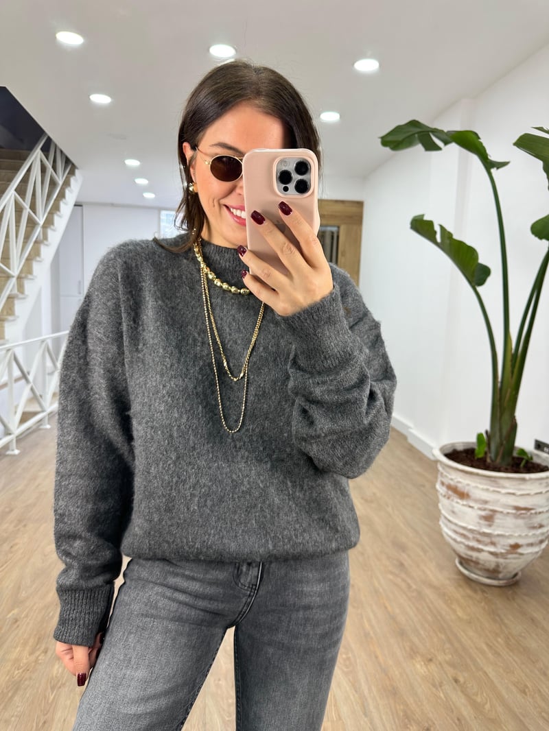 Orjinal Marka Tüylü Basic Kazak-Antrasit