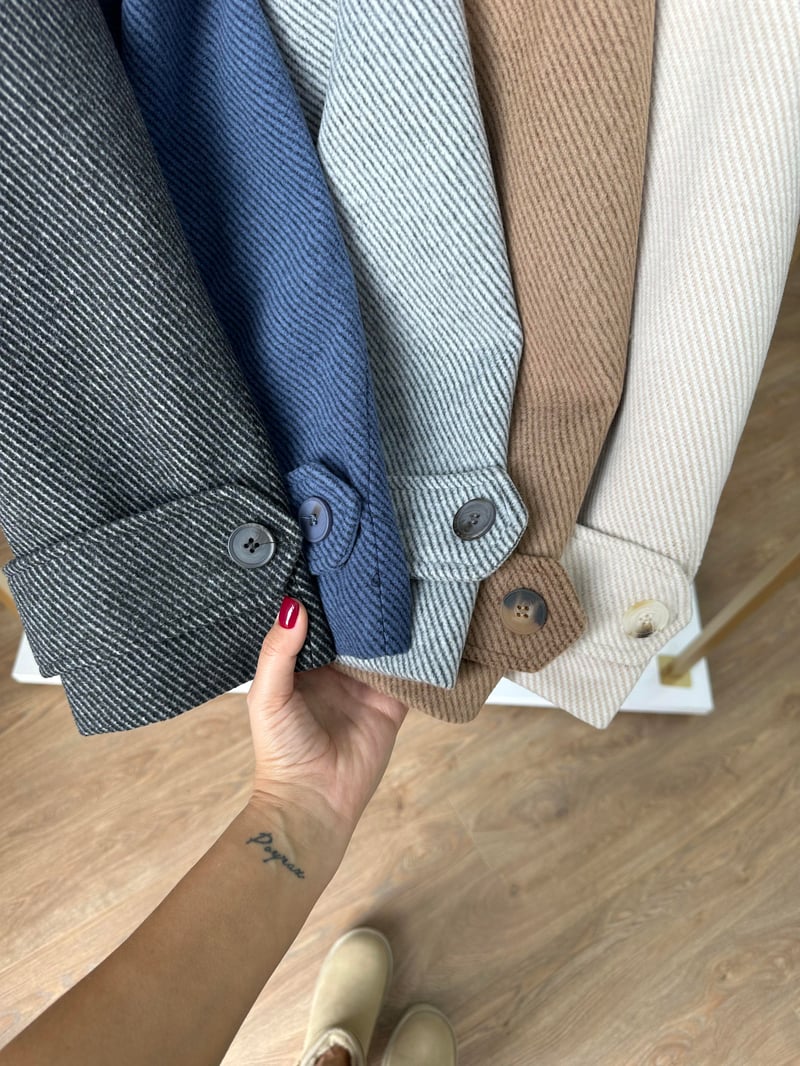 Oversize Kırçıllı Kaban-Siyah