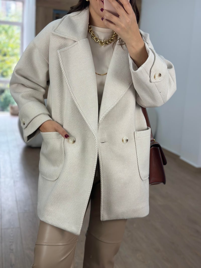 Oversize Kırçıllı Kaban-Taş