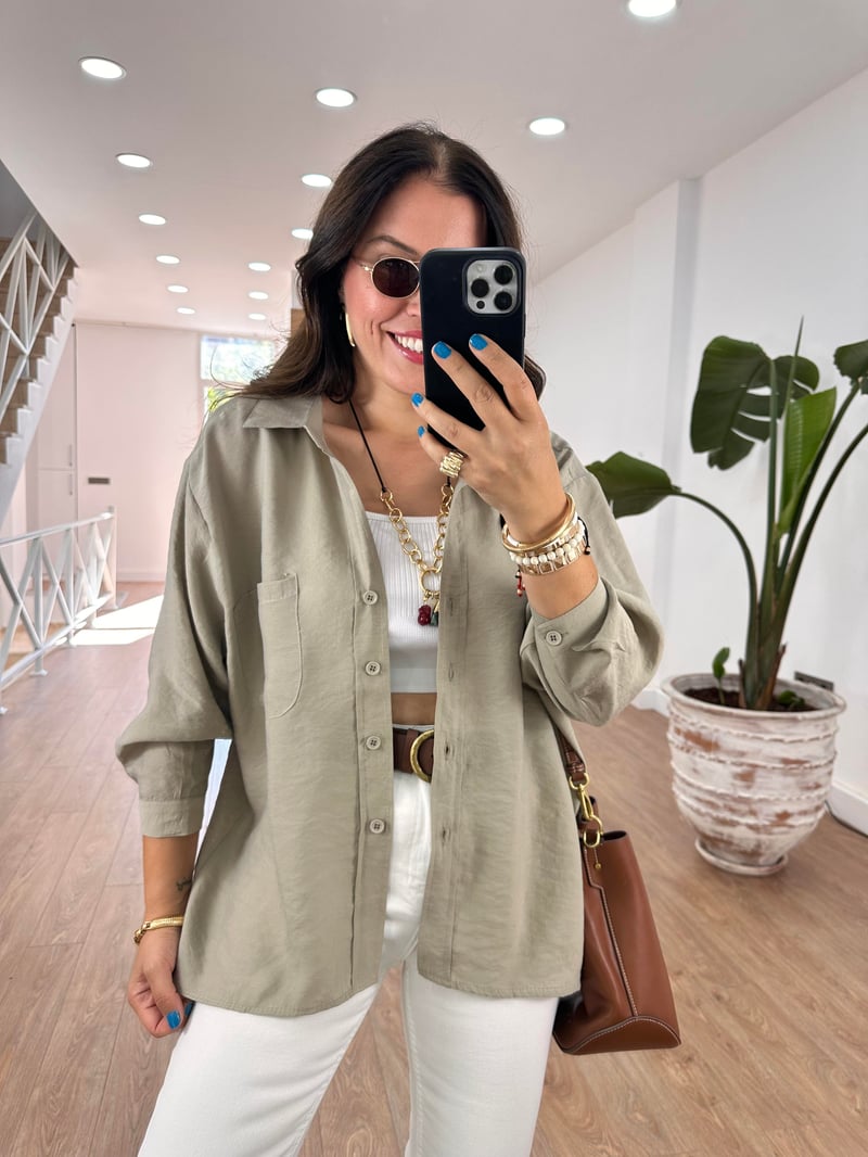 Oversize Salaş Gömlek-Olive