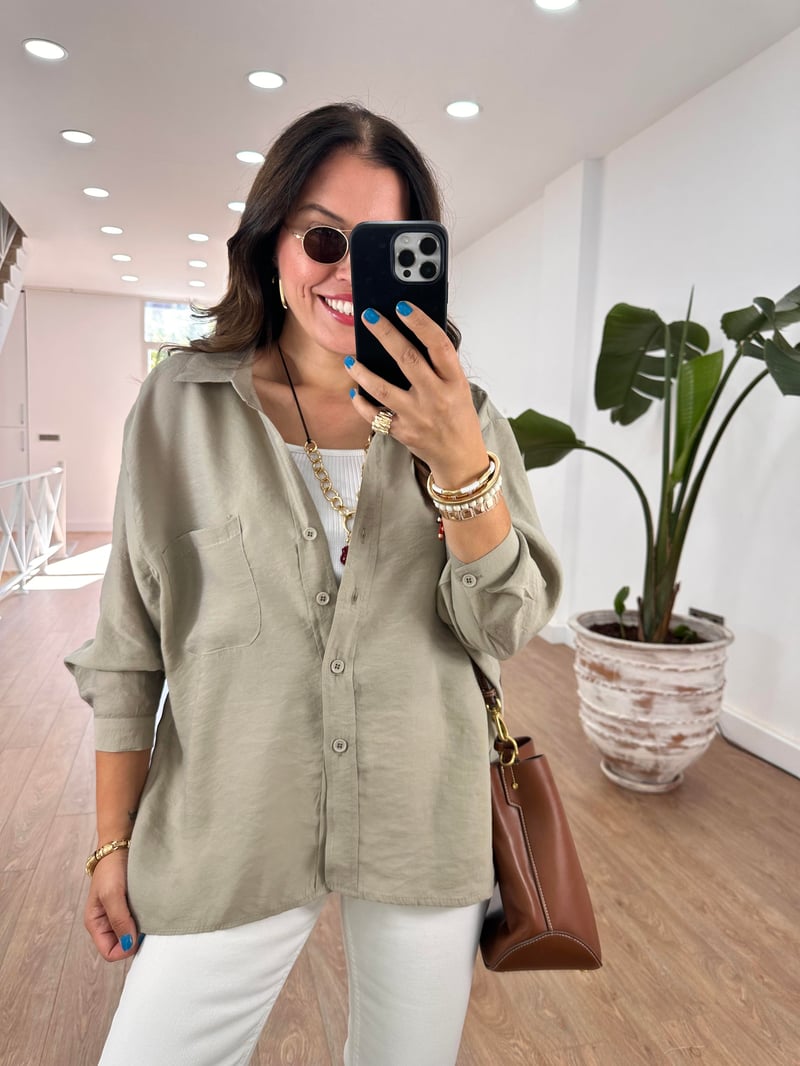 Oversize Salaş Gömlek-Olive