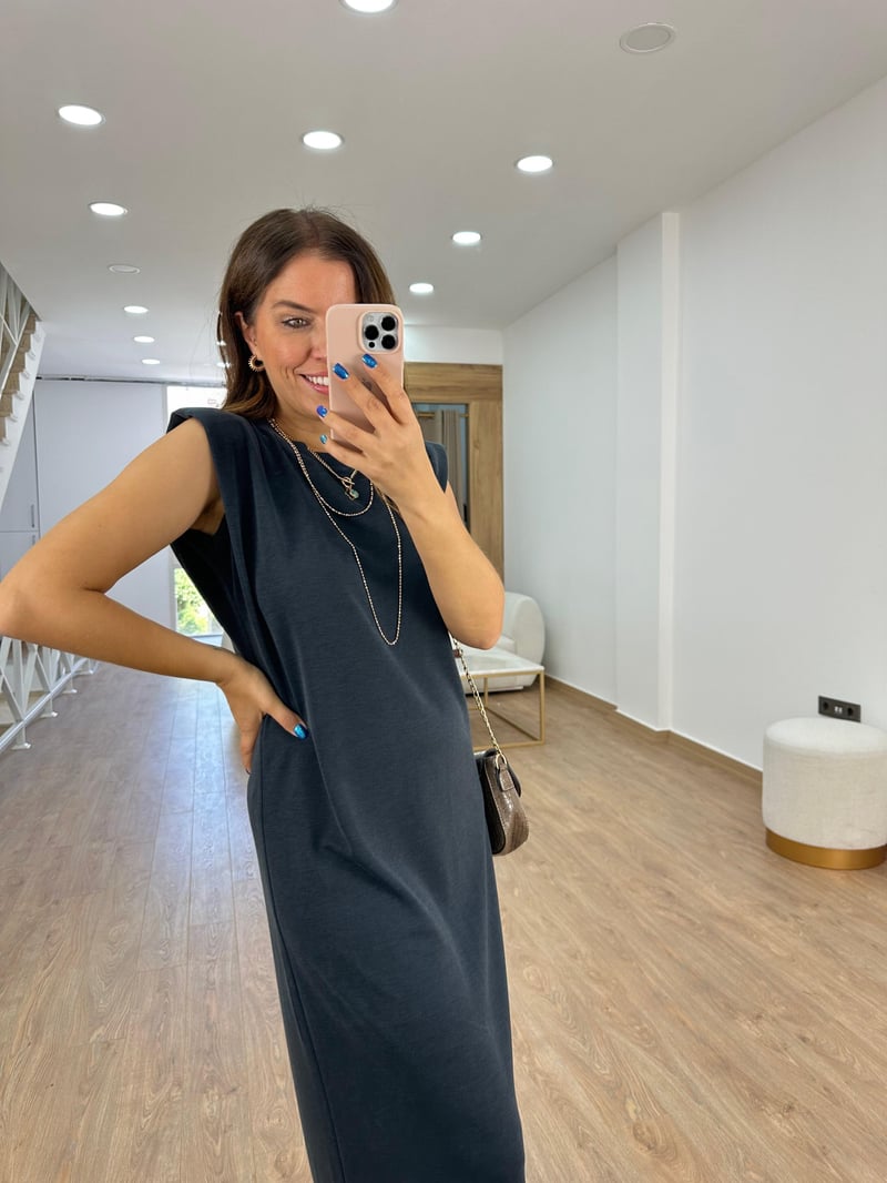 Oysho Kumaş Vatkalı Basic Elbise 