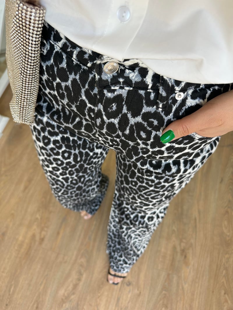 Paçası Kesik Leopar Jean-Gri