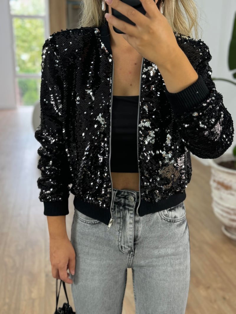 Payetli Bomber Ceket