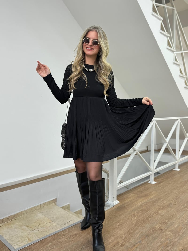 Piliseli Astarlı Elbise 