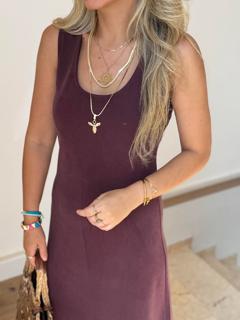 Premium Modal Çan Elbise - Bordo
