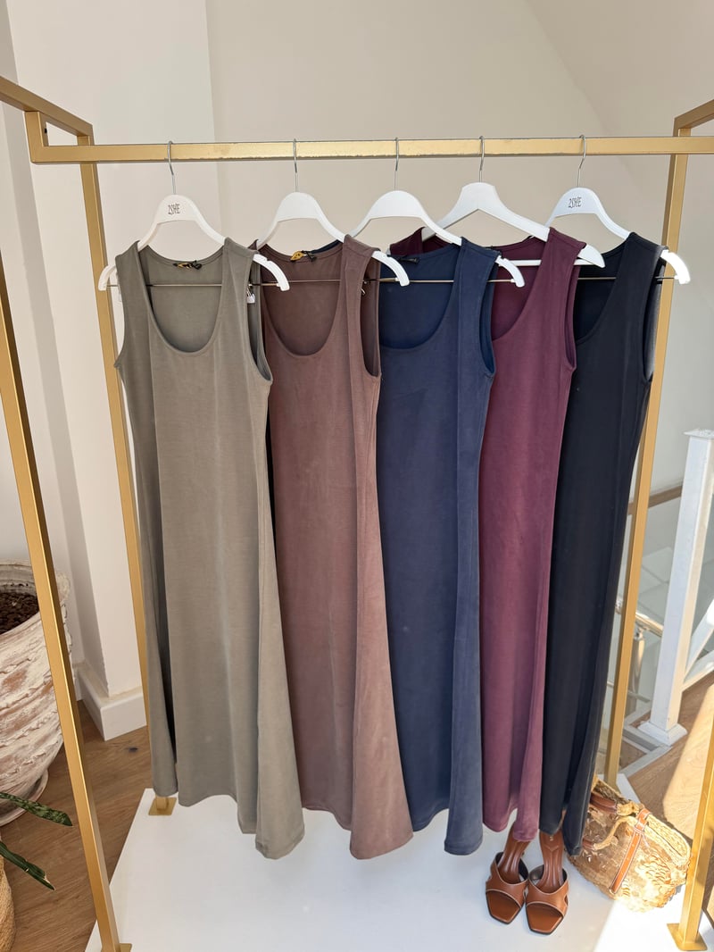 Premium Modal Çan Elbise - Haki
