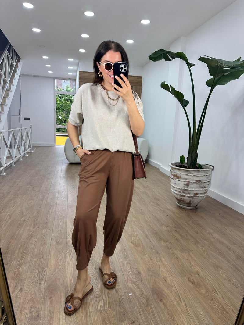 Ribanalı Keten Bluz