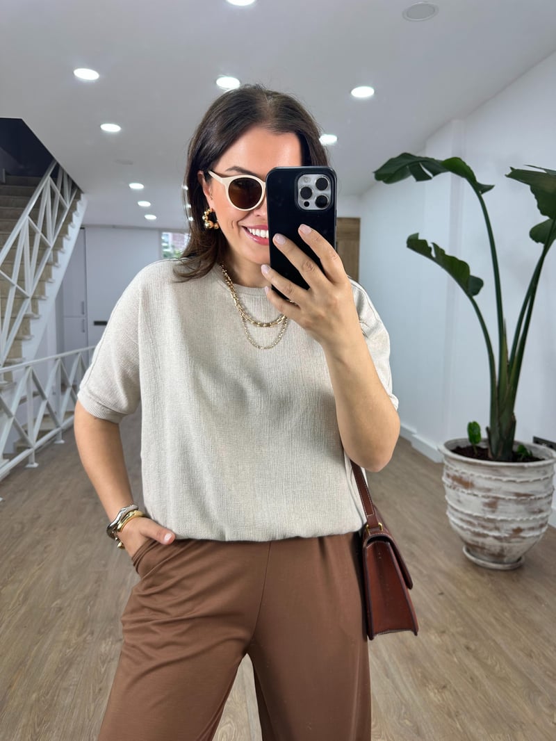 Ribanalı Keten Bluz