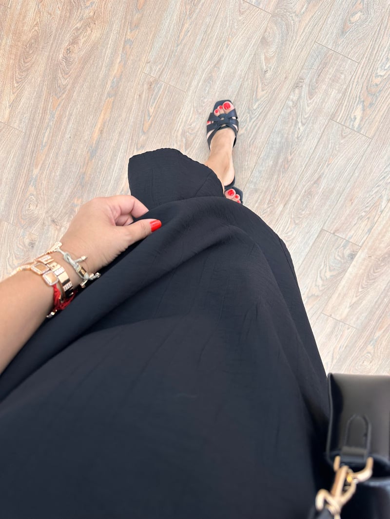 Sıfır Kol Basic Viskon Elbise - Siyah