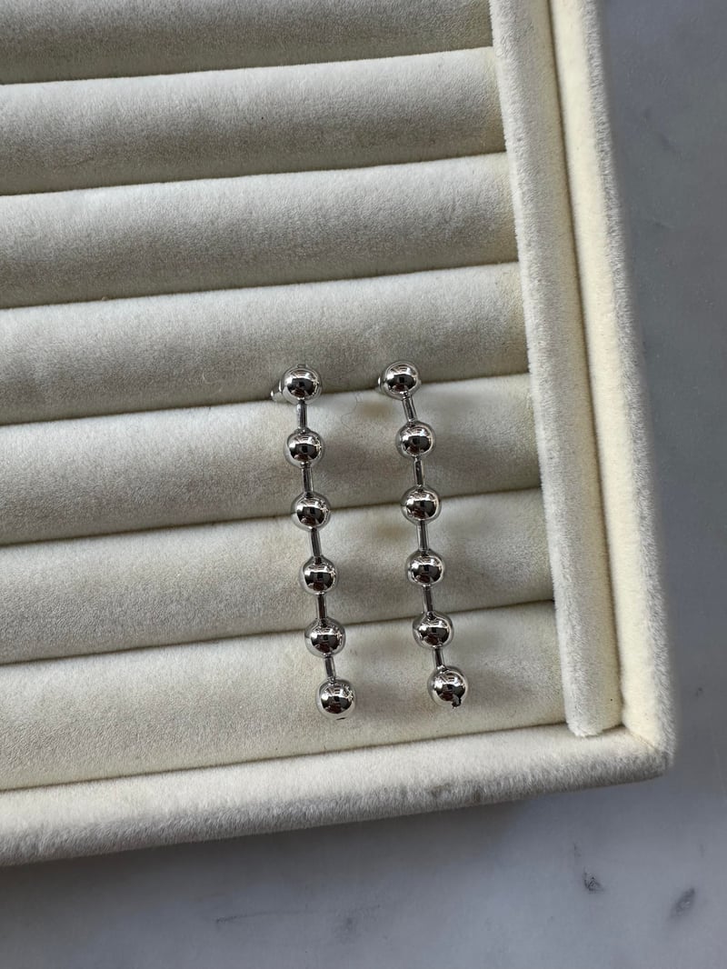 Topçuk Detay Silver Küpe