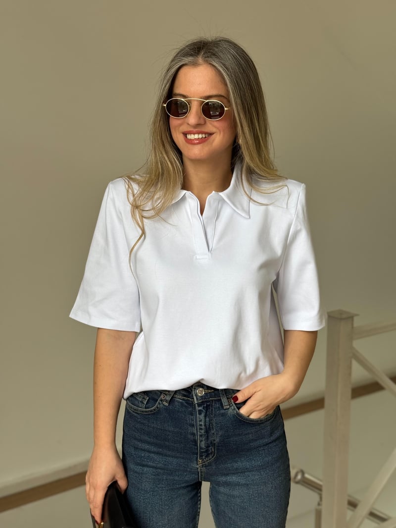 Vatkalı Basic Tshirt - Beyaz