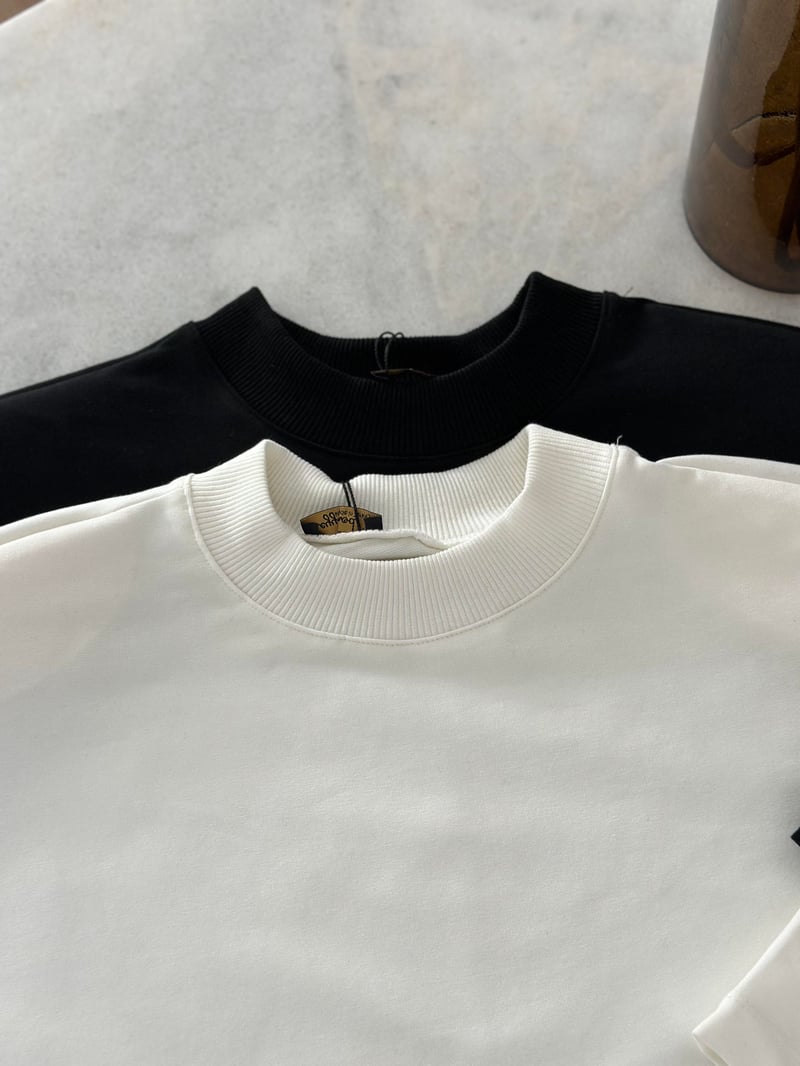 Vatkalı Basic Tshirt - Siyah