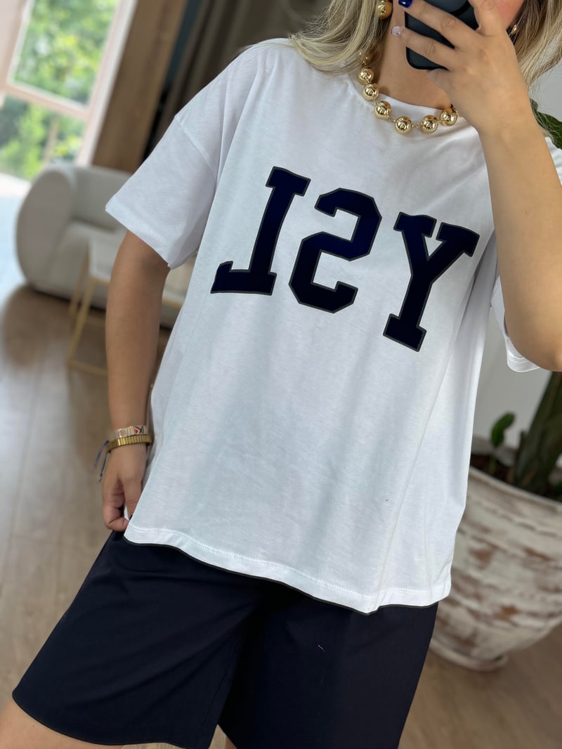 YSL Baskılı Basic Tişört