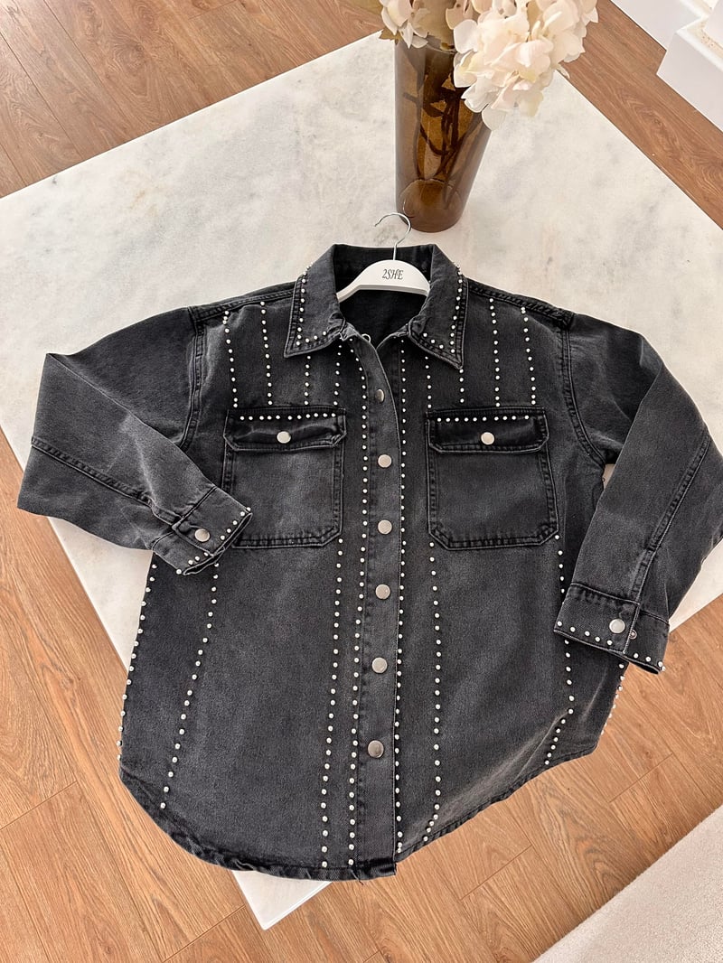 Zımba Detaylı Droplu Denim Ceket 