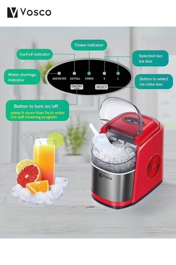  Vosco Pro Set Üstü Buz Makinesi 12 Kg VHZB-12C