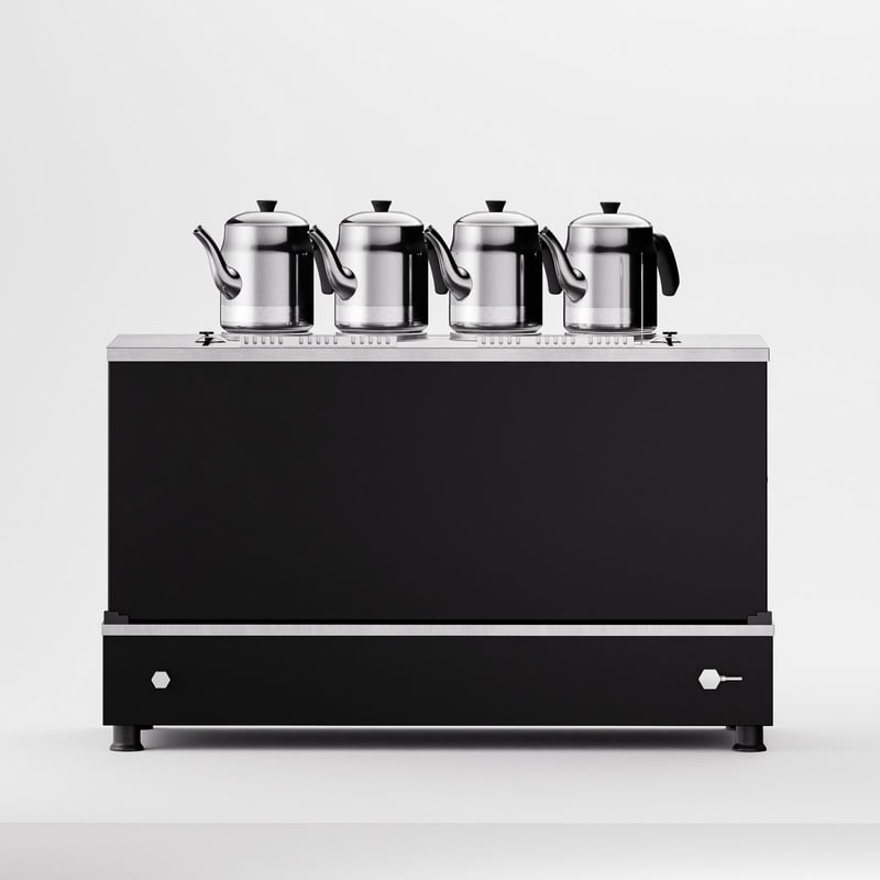 Anka Black Pro Compact Hibrit Çay Makinesi / Kompakt Tasarım, Profesyonel Kullanım, Çift Enerji Esnekliği (BPKO4)