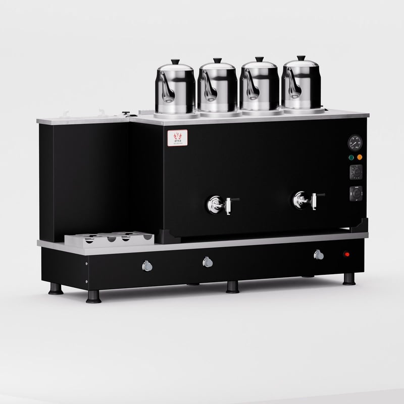 Anka Black Turbo Hibrit Çay Makinesi / Profesyonel Kullanım, Çift Enerji Esnekliği (STFO4)