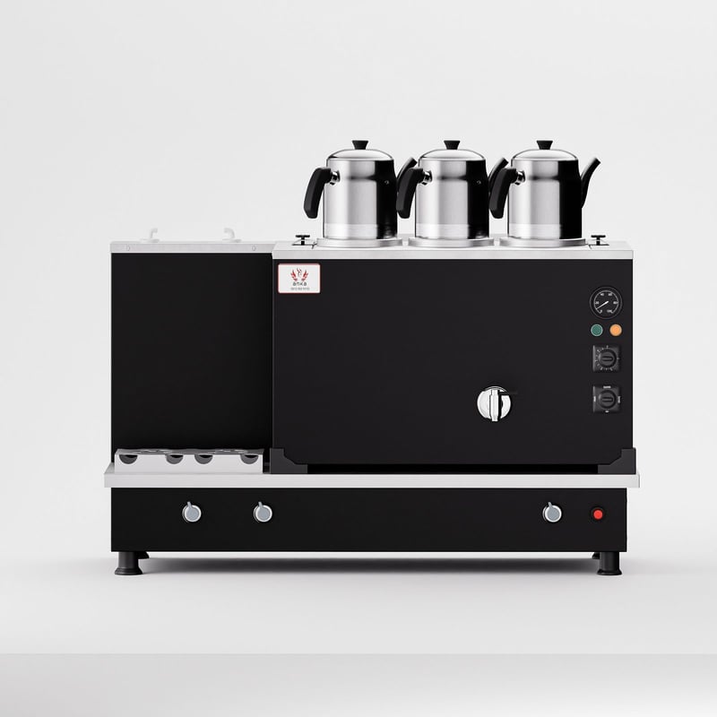 Anka Black Turbo Hibrit Çay Makinesi / Profesyonel Kullanım, Çift Enerji Esnekliği (STFO3)