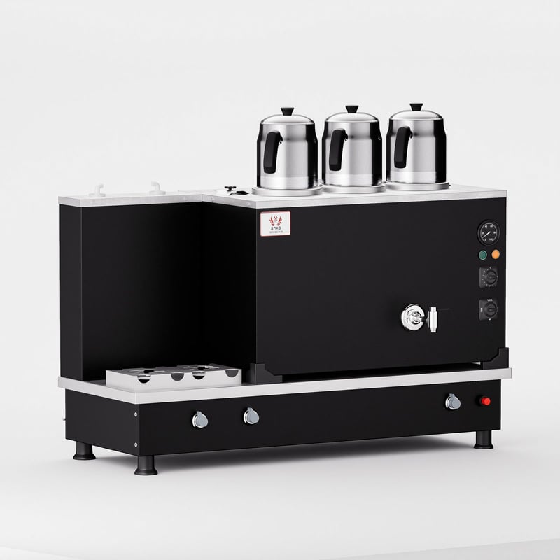 Anka Black Turbo Hibrit Çay Makinesi / Profesyonel Kullanım, Çift Enerji Esnekliği (STFO3)