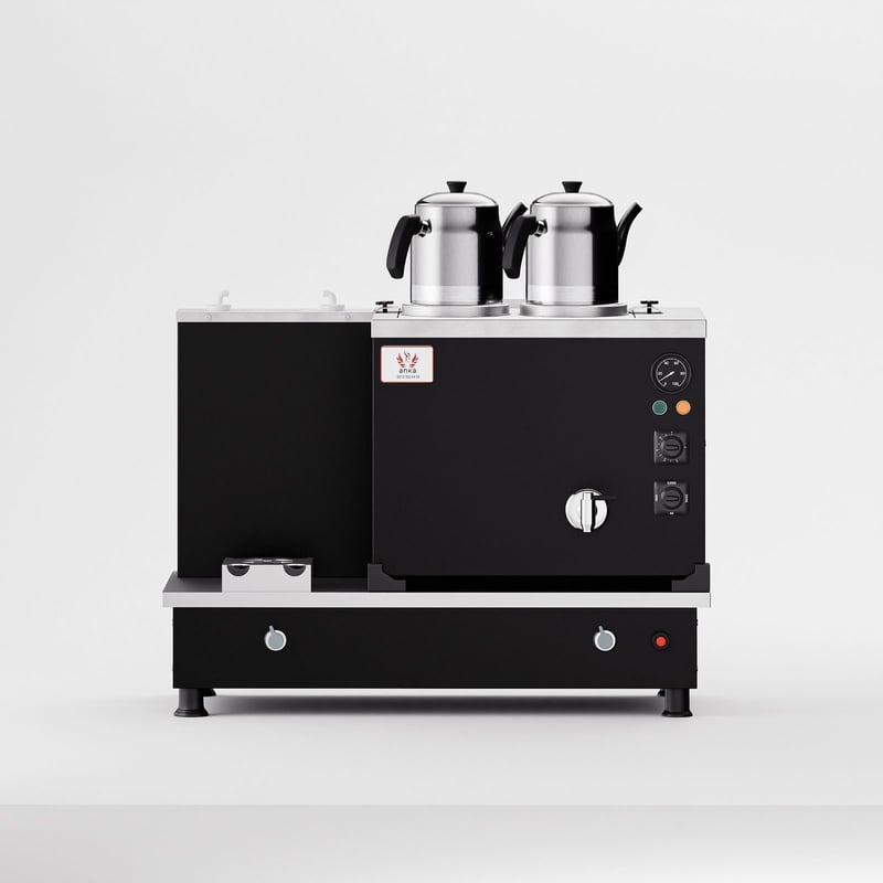 Anka Black Turbo Hibrit Çay Makinesi / Profesyonel Kullanım, Çift Enerji Esnekliği (STFO2)