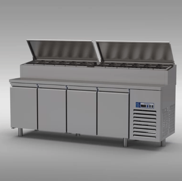 Astema Make Up Pizza Hazırlık Dolabı, Alçak Model, 230*70*85/110 cm