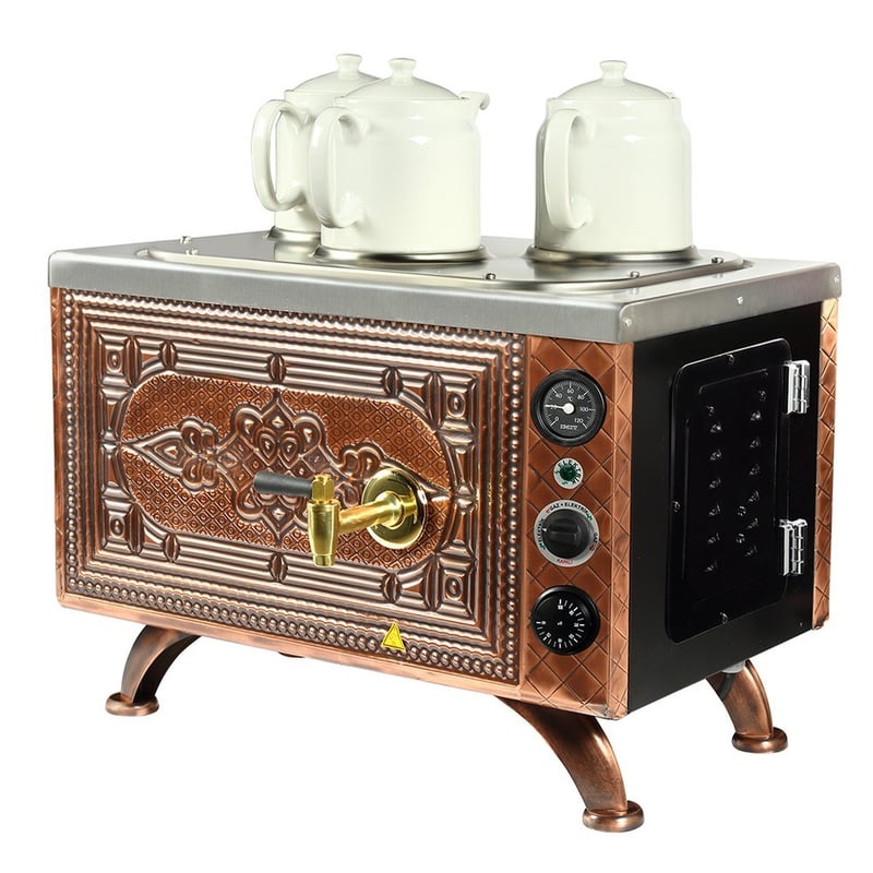 Ateşe Efes Analog Elektrikli Çay Kazanı, 3 Demlikli (EAE3)