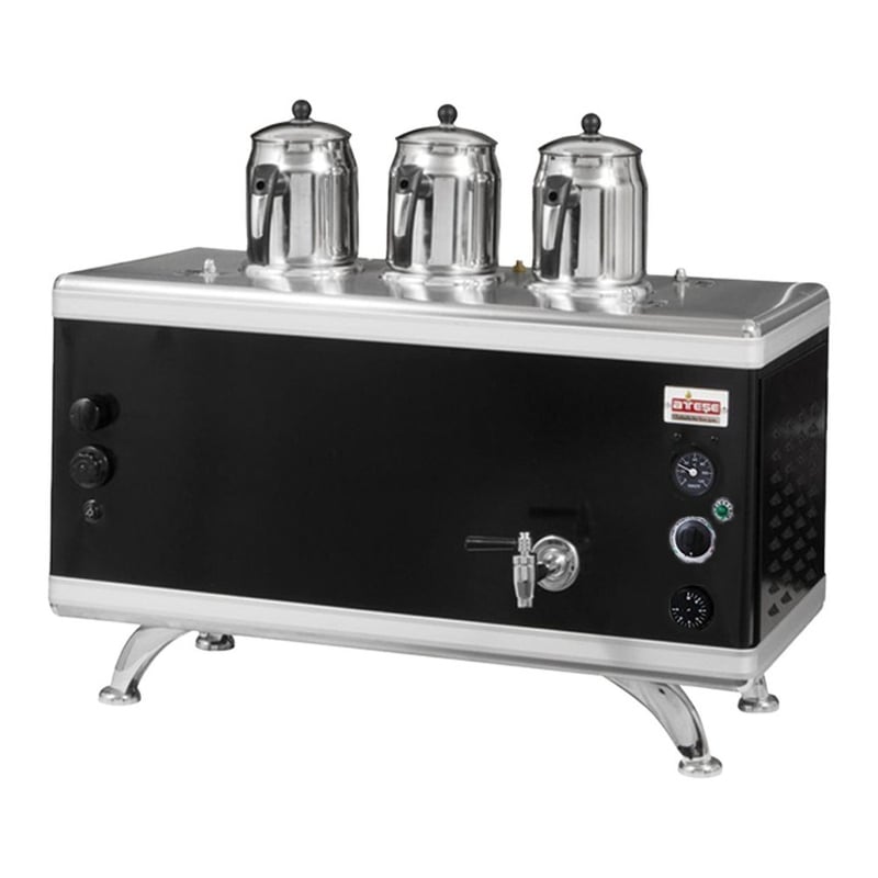 Ateşe Gold Compact Otomatik Gazlı ve Elektrikli Çay Kazanı, 3 Demlikli (GCSGE03 / GCIGE03 / GCAGE03)