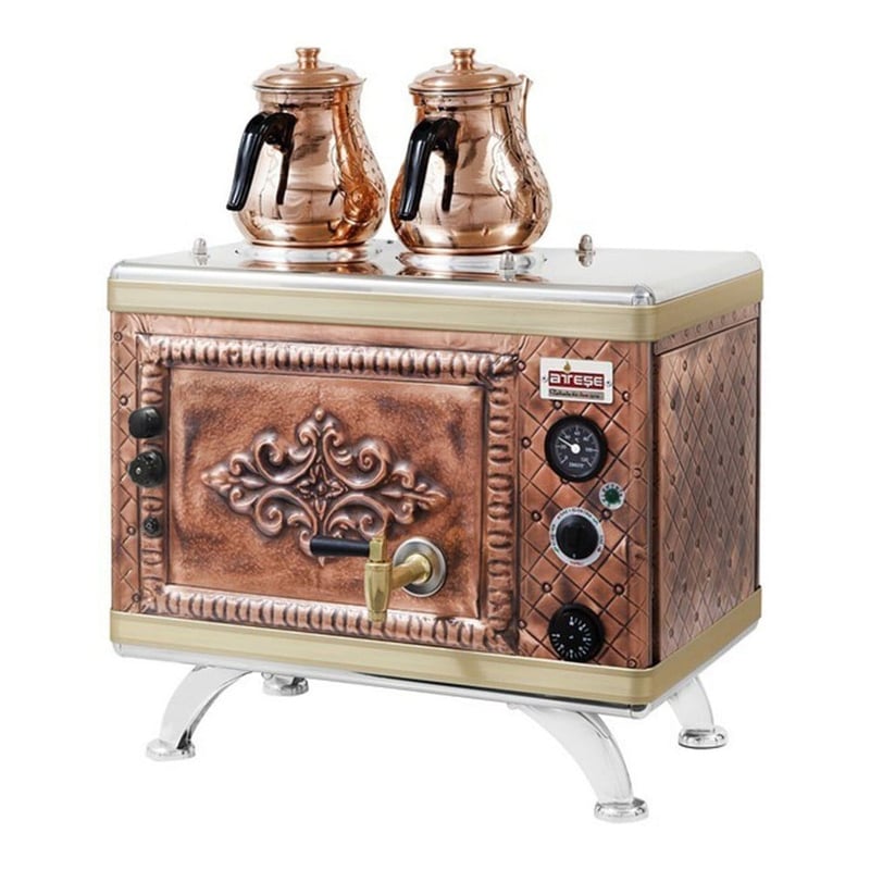 Ateşe Gold Compact Otomatik Gazlı ve Elektrikli Çay Kazanı, 3 Demlikli (GCSGE03 / GCIGE03 / GCAGE03)