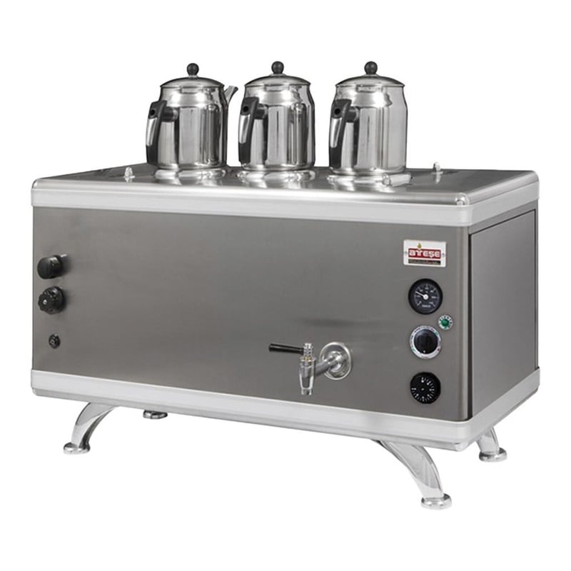 Ateşe Gold Compact Otomatik Gazlı ve Elektrikli Çay Kazanı, 2 Demlikli (GCSGE02 / GCIGE02 / GCAGE02)