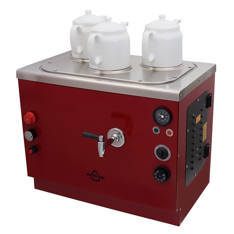 Ateşe Sumela Analog Gazlı ve Elektrikli Çay Kazanı, 2 Demlikli (SAGE2)
