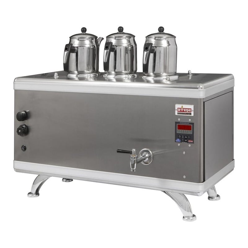 Ateşe Titanium Compact Akıllı Dijital Gazlı ve Elektrikli Çay Kazanı, 3 Demlikli (TCSGE03 / TCIGE03 / TCAGE03)