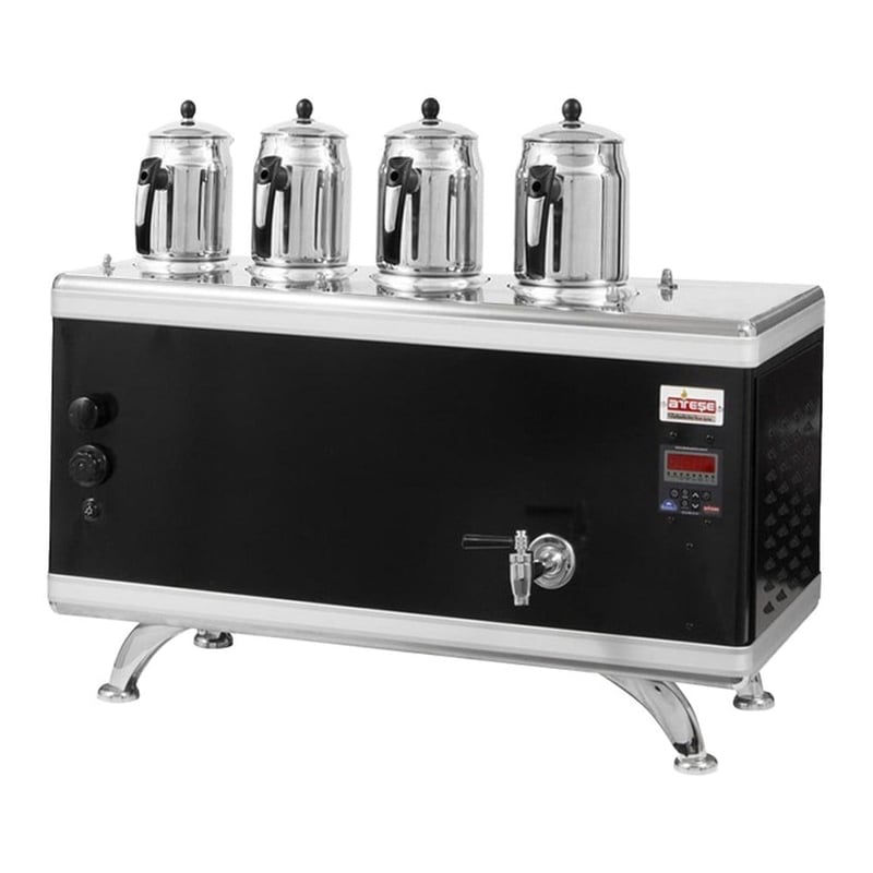 Ateşe Titanium Compact Akıllı Dijital Gazlı ve Elektrikli Çay Kazanı, 4 Demlikli (TCSGE04 / TCIGE04 / TCAGE04)