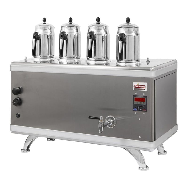 Ateşe Titanium Compact Akıllı Dijital Gazlı ve Elektrikli Çay Kazanı, 4 Demlikli (TCSGE04 / TCIGE04 / TCAGE04)