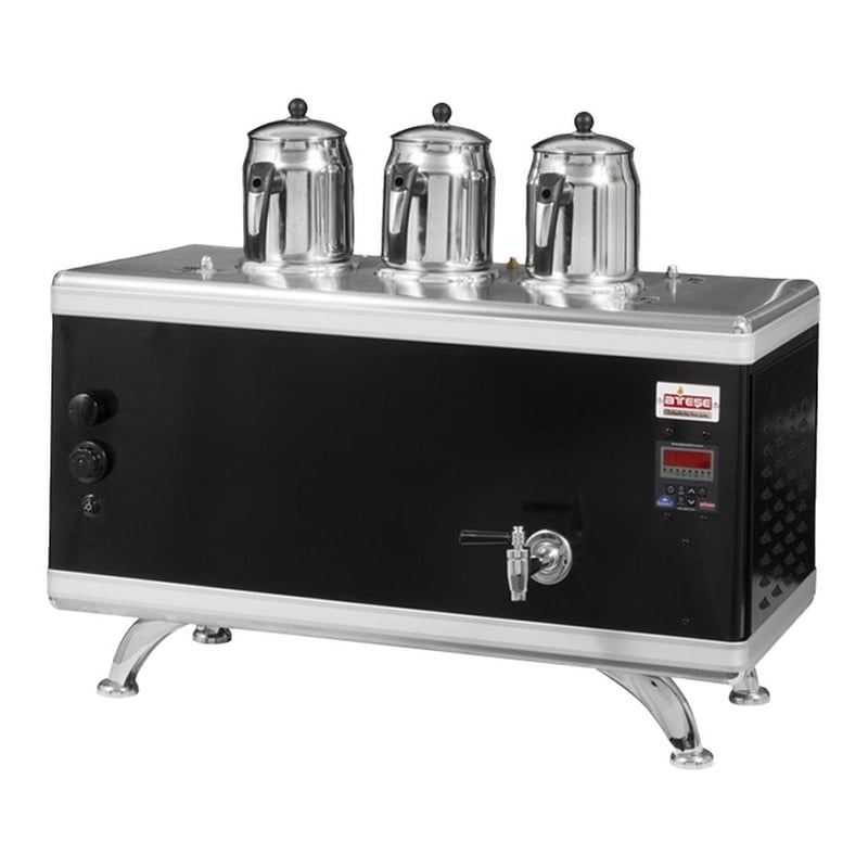Ateşe Titanium Compact Akıllı Dijital Gazlı ve Elektrikli Çay Kazanı, 3 Demlikli (TCSGE03 / TCIGE03 / TCAGE03)