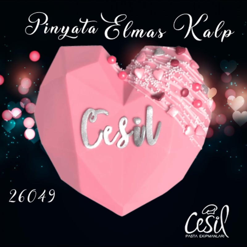 Cesil Silikon Elmas Kalp Büyük Boy