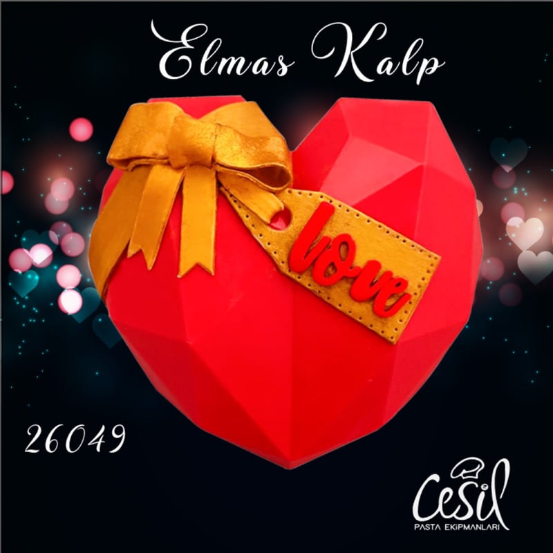 Cesil Silikon Elmas Kalp Büyük Boy