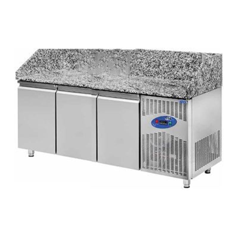 CSA CS-PIZ-200 Pizza Hazırlık Dolabı, Granit Tablalı, 3 Kapılı, 615 L
