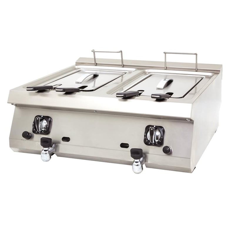 DRN 10+10 Litre Fritöz, Set Üstü, Doğalgazlı/LPG'li, 70×63×30 cm
