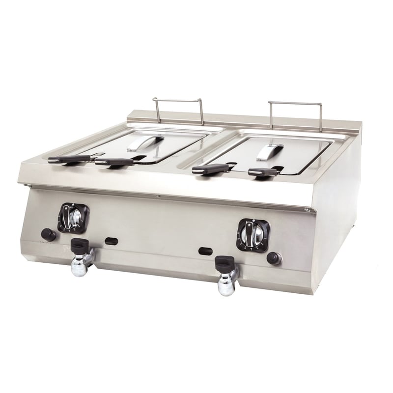 DRN 12+12 Litre Fritöz, Doğalgazlı/Tüplü, Set Üstü, 80×73×30 cm
