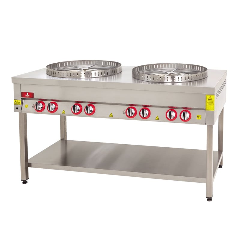 DRN 2'li Su Böreği Ocağı, Taban Raflı, Doğalgazlı/LPG'li, DRNSBT-2