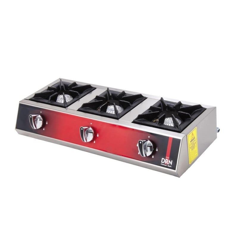 DRN 3'lü Mini Ocak, Doğalgazlı/LPG'li, Set Üstü, 75×30×16 cm, DRNMO-3