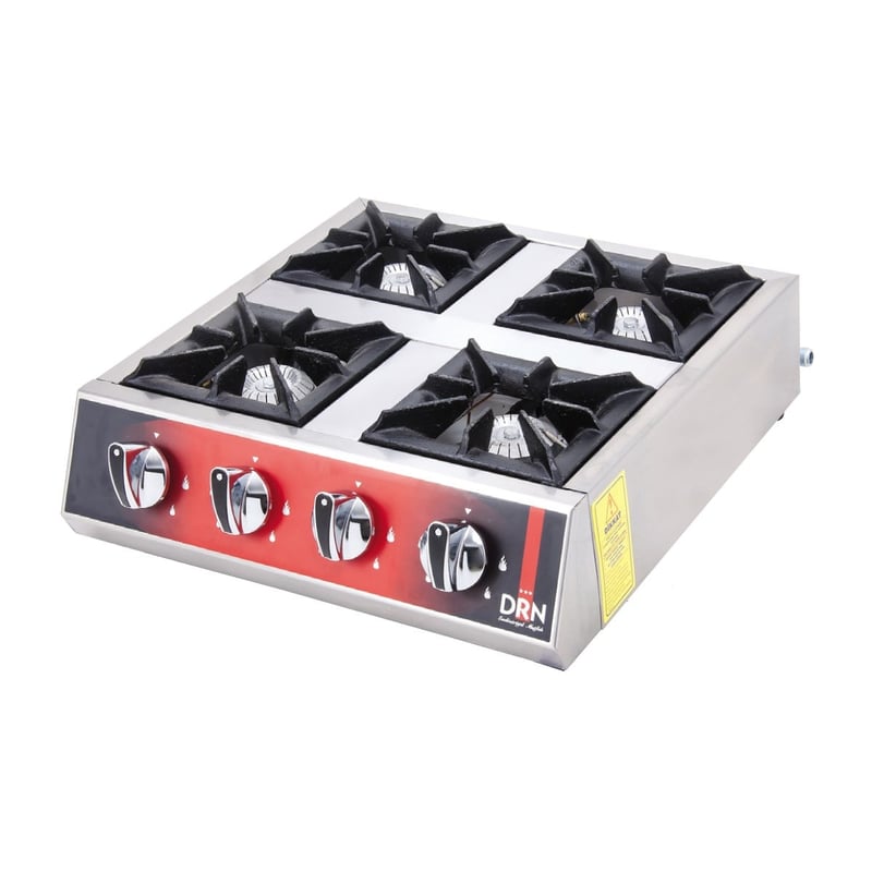 DRN 4'lü Mini Ocak, Doğalgazlı/LPG'li, Set Üstü, 50×55×16 cm, DRNMO-4