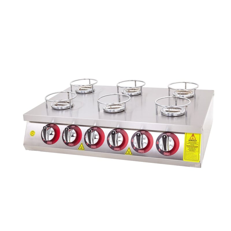 DRN 6'lı Künefe Ocağı, Doğalgazlı/LPG'li, Set Üstü, DRNKNF-6
