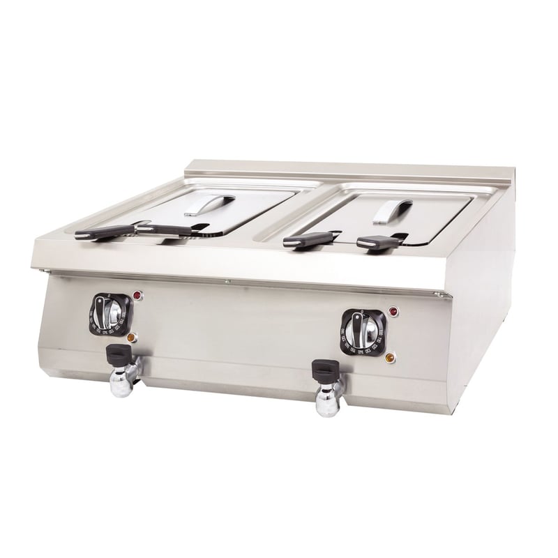 DRN Elektrikli Fritöz, 12+12 Litre, Set Üstü, 80×73×30 cm