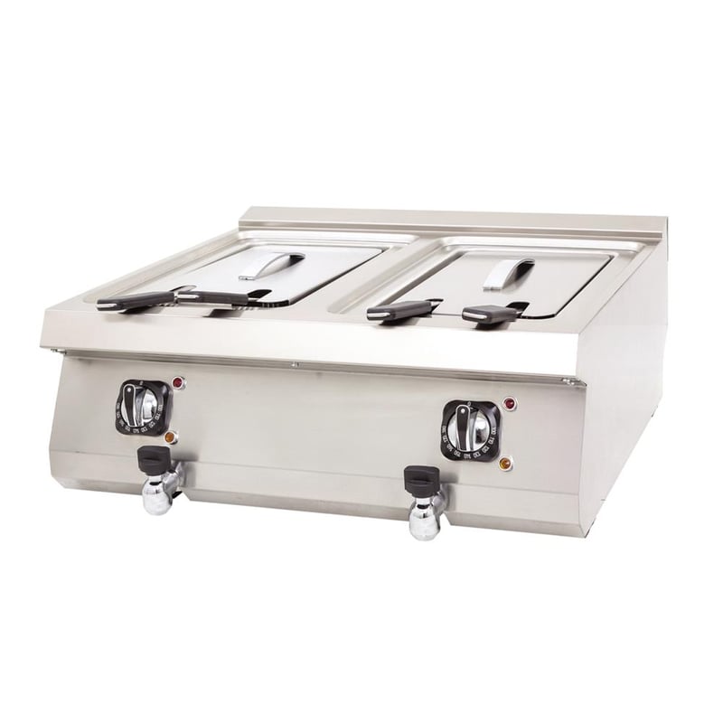 DRN Elektrikli Fritöz, 16+16 Litre, Set Üstü, 80×73×30 cm